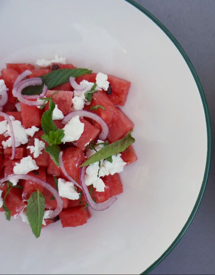 Watermelon and feta salad at NYX Rooftop